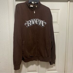 Mens RVCA Brown Full Zip